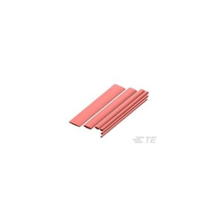 Raychem Heat Shrink Tube, Single Wall, 3:1 I.D. Shrink Ratio, Red, 12 in SST-12-04-RED/226